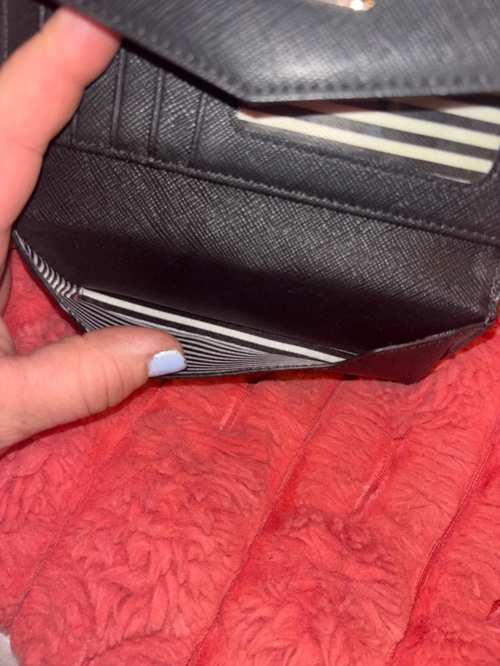 kate spade Black Saffiano Leather Wristlet with Gold Plate